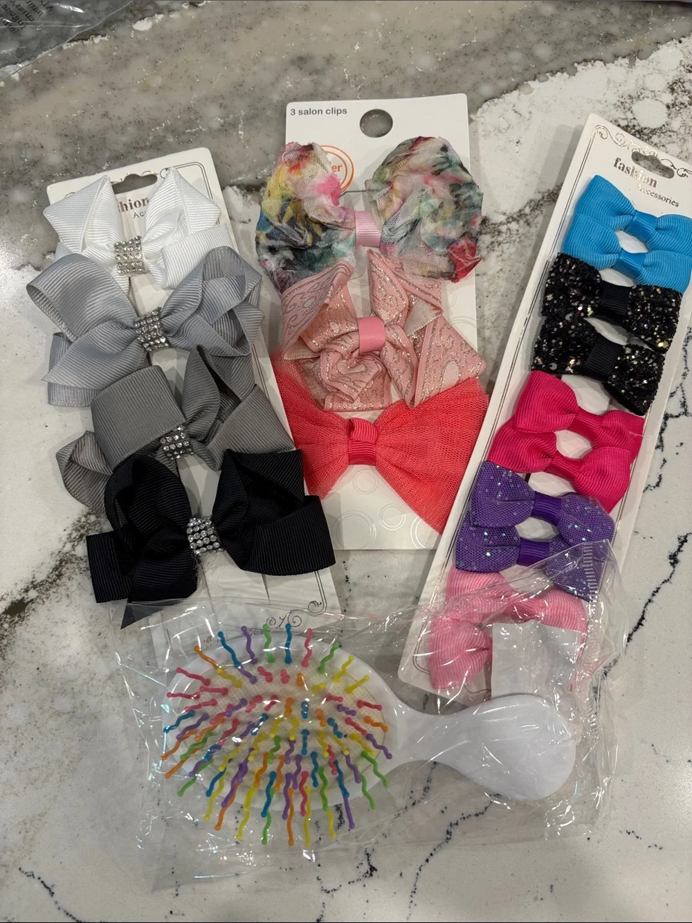 Girls Multi-Color Hair Bow and Accessory Set